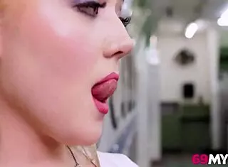 Stepmom and stepdaughter share steamy moments in laundromat