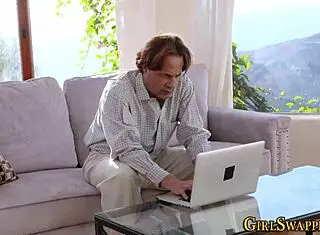 Stepdaughter eagerly gives head to monster cock for cum in mouth!