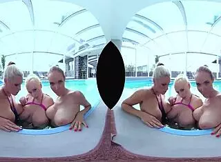 big tits foursome with pool anal?