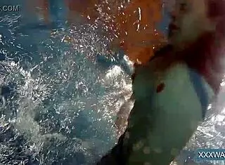 Hot Hungarian Teen 18+ Shaved Pussy Underwater In Pool With Big Tits Petra