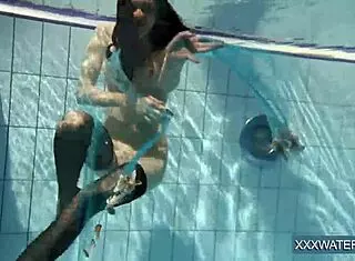 Hot Hungarian Teen 18+ Shaved Pussy Underwater In Pool With Big Tits Petra