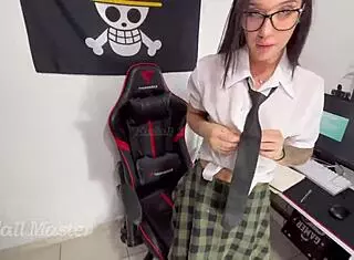 Beautiful Latina Aluna Sucks Professor's Monster Cock To Pass Class.