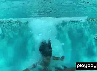 Naked ebony milf ana foxxx enjoys outdoor solo time under water