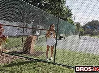 Athletic Tennis Babe Picked Up And Ass-Fucked For Cash Reward