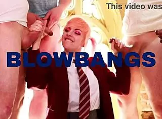 blonde british 18 year old student sucks cock and swallows massive cum load 😏