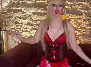 singer findom goaldigger controls song with blonde belly dancer at christmas