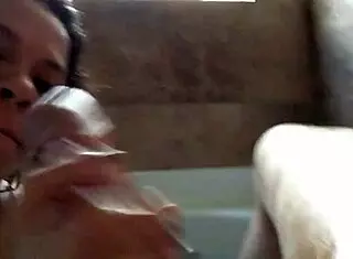 Mom Gives Amazing Handjob to Big Cock in Bathtub