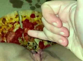 arabic kinky food compilation with ice cream chocolate pizza for teen amateur in los angeles california