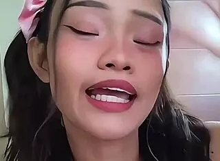 Tiny Asian Sucks Monster Cock In Lingerie, Covered In Cum