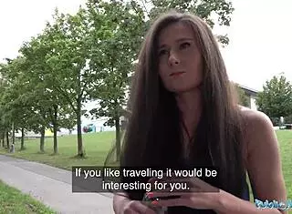 Lara Fox Feeling Passionate Cum on Her Skinny Ass in Outdoor Casting