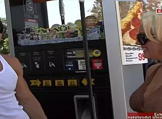 busty blonde slut picked up for fuck and facial 😈