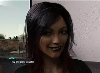 Brunette with big tits dives into erotic game action with Robin and Kira