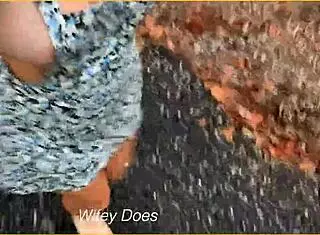 Wife runs in public outdoor flashing sideboob and big tits in dare