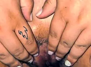 plus-size beauty cums hard from licking.