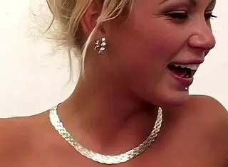 In this scene, five hot chicks in fishnets share one dick for intense group sex.