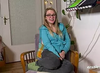 Exhibitionist Holly Dares to Use Vibrator in Hallway