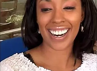 In this ebony princess scene, she worships a big black cock with her big tits and gives a POV blowjob