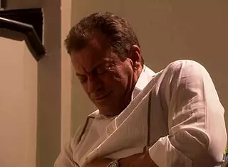 horny brunette's wet pussy destroyed by husband on staircase