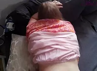 In this casual scene, the stepsister enjoys titjob and deep throat before intense ass fucking