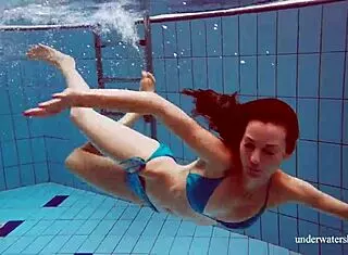 martina's tight pussy in blue bikini underwater