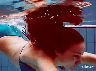 martina's tight pussy in blue bikini underwater