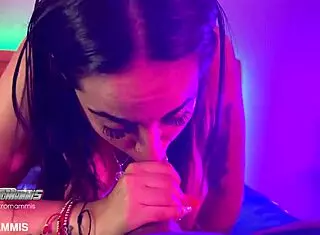 Latina Babe Attempts Deepthroat On Big Black Cock