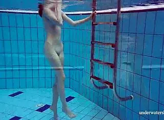 martina's tight pussy in blue bikini underwater