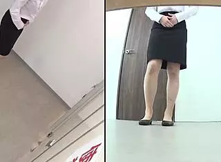 She wets her panties in the bathroom, cute Japanese amateur spied on publicly.