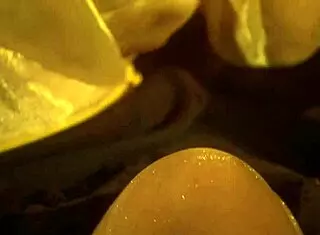 horny brunette's wet pussy destroyed by husband on staircase