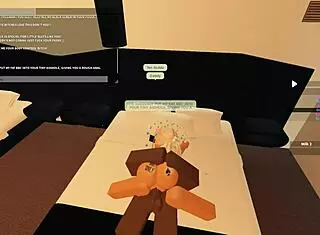 Petite Girl Deepthroats Monster Cock In Rough Roblox-Inspired Scene