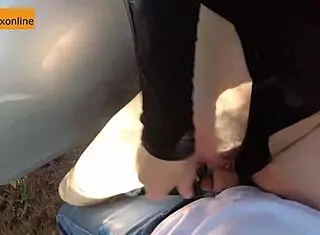 Outside Amateur Car Sex With Bent Over Fucking