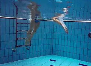 martina's tight pussy in blue bikini underwater