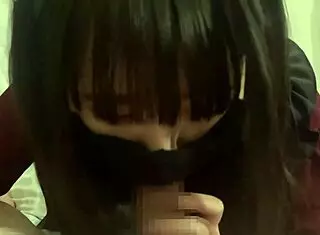 Intriguing Pov Blowjob From Long-Haired Japanese Babe In Bedroom Leading To Oral Cum