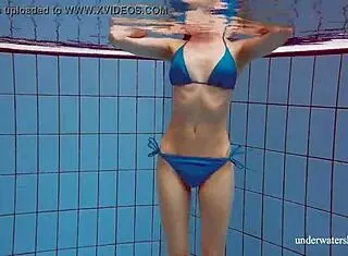 martina's tight pussy in blue bikini underwater