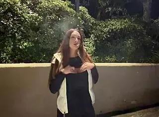 Italian big tits milf artemisia love smoking late night 😊
