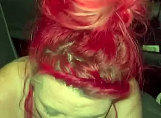 Redhead hooker sucks dick in truck