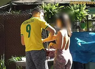 Brazilian bubble butt teen 18+ gets picked up from the street and gets her pussy destroyed at home.
