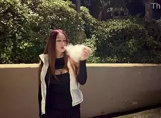 Italian big tits milf artemisia love smoking late night 😊