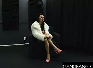 She says, 'Fuck me hard in this gangbang!'