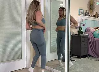 Sexy Milf Gym Workout Clothes Try-On Haul - TabithaXXX