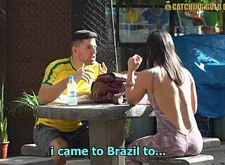 Brazilian bubble butt teen 18+ gets picked up from the street and gets her pussy destroyed at home.