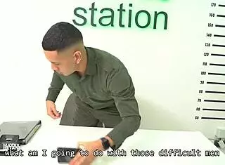 A policeman has rough sex with a brunette whore with a huge ass in prison - max betancur & carla morelli