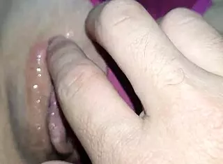 look at this close-up of my wife cumming on her wet juicy pussy, isn't it pretty?