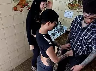 We fucked a shy coworker risky threesome at work with mei pang & john lemon