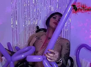 Look At This Emo Slut Playing With Balloons!