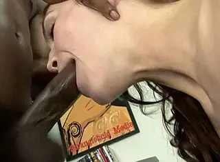 Beautiful sexy girl gets intense action from huge black cock in heels.