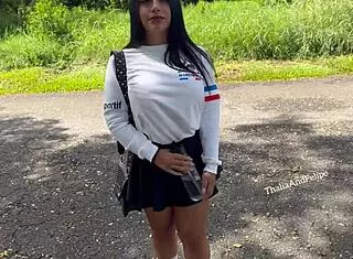 Colombian college girl cheats on boyfriend with stranger in passionate sex.