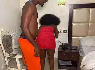 Ebony housewife lures neighbor to bedroom for huge wet clit fucking!