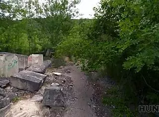 Sexy Russian Girlfriend Cheats Outdoors