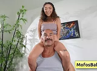 Petite Curly Brunette Teen 18+ Enjoys Sex Pump on Her Pussy